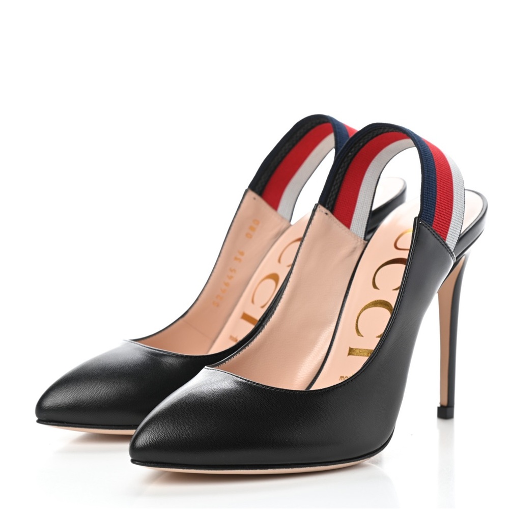 New in Box Gucci Malaga Kid pumps with strap 37.5